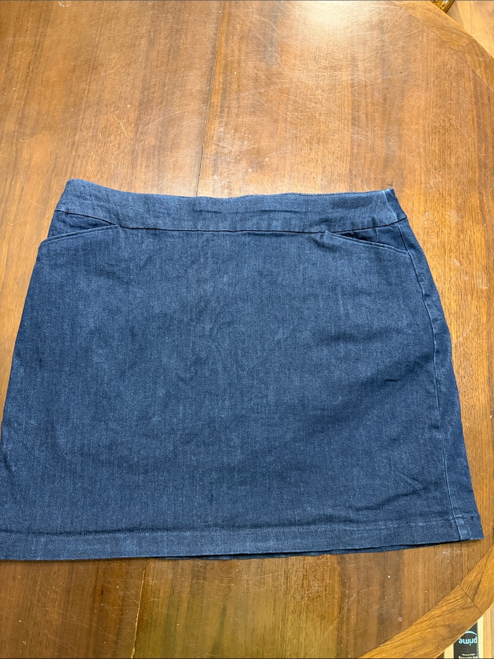 Croft & Barrow Navy Blue Denim Mini Skort Size 18 Regular Effortless Stretch